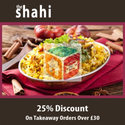 Shahi Tandoori Takeaway - 25% Discount On Orders Over £30